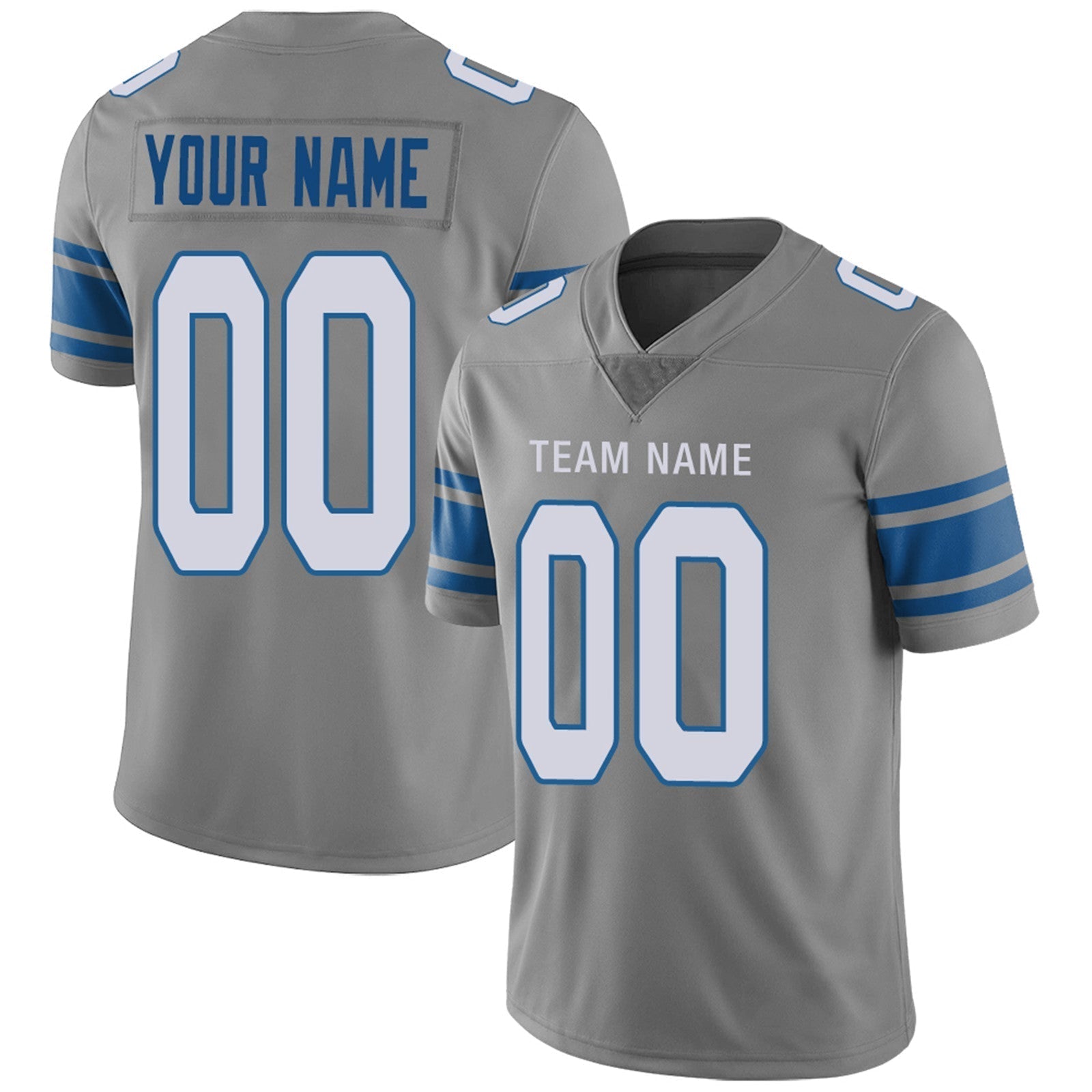 Custom Blue DET Football Shirt Top