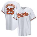Custom #25 White BAL Baseball Shirt Top