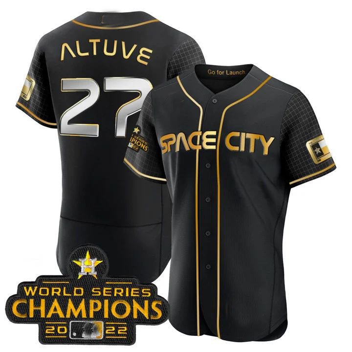 Custom #27 Black 2023 HOU Baseball Shirt Top