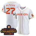 Custom #27 White 2023 HOU Baseball Shirt Top