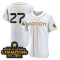 Custom #27 White 2023 HOU Baseball Shirt Top