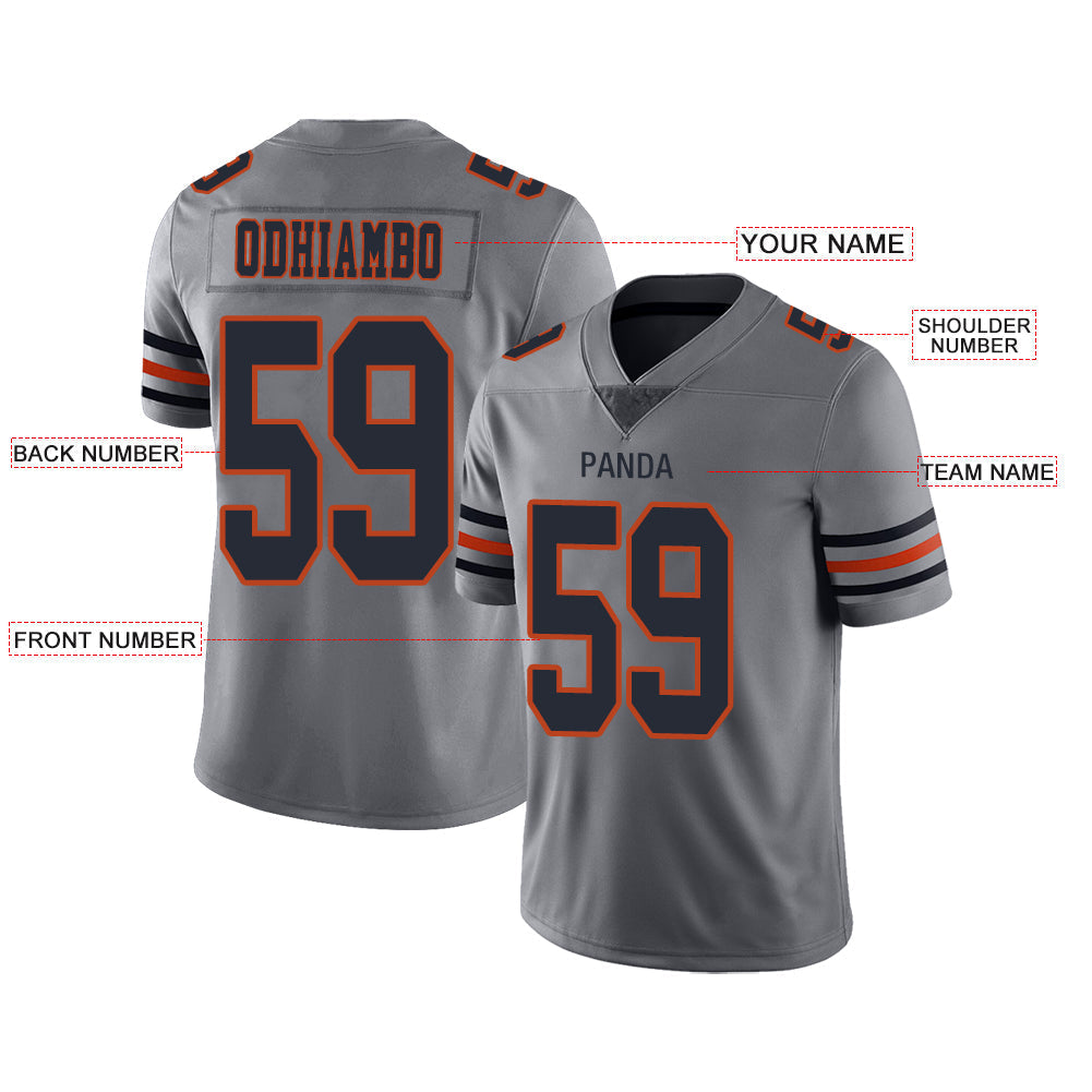 Custom Grey Football Shirt Top