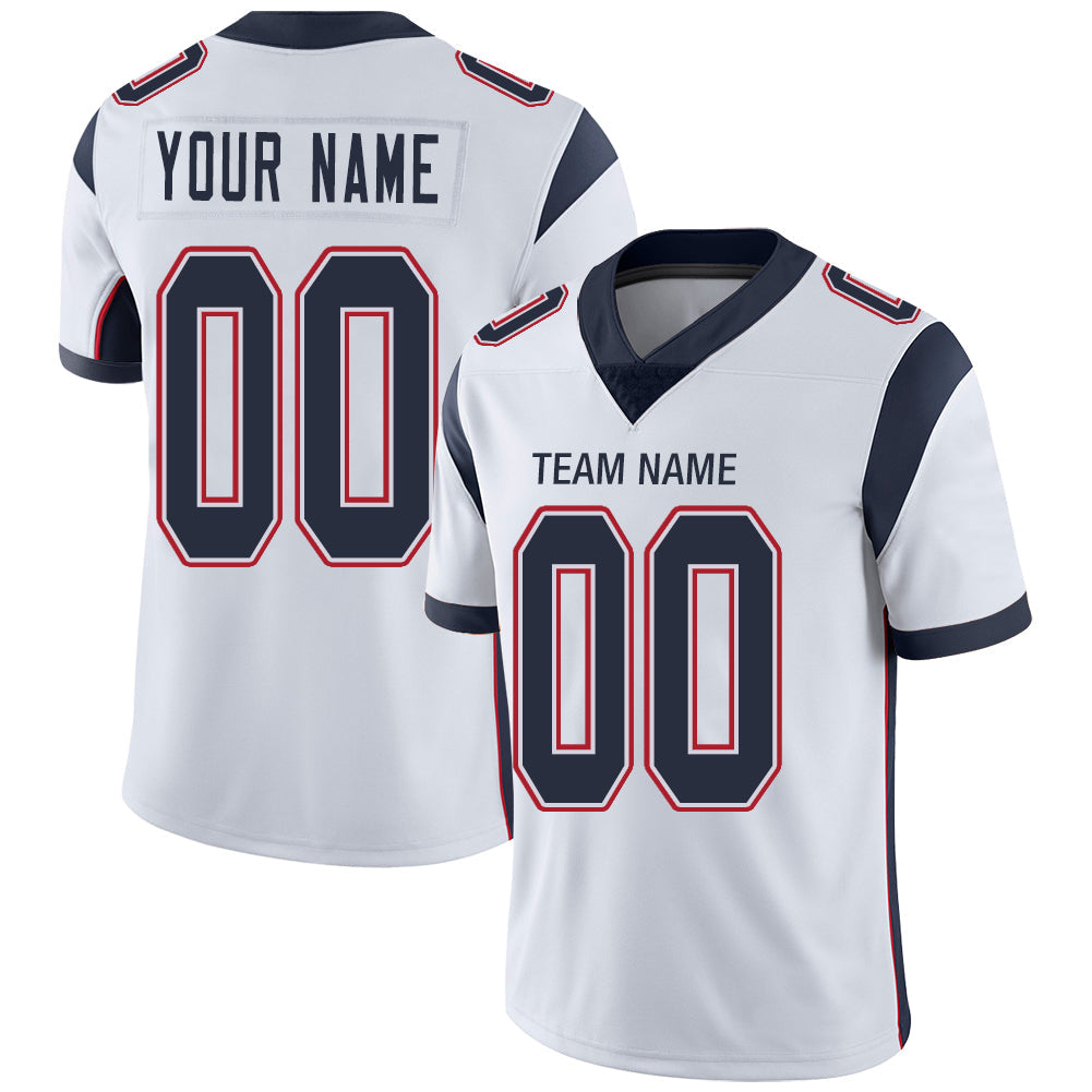 Custom White NE Football Shirt Top