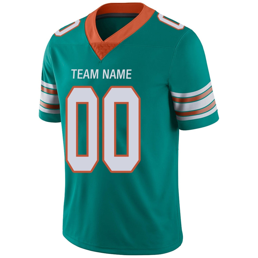 Custom Aqua MIA Football Shirt Top