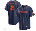 Custom #2 Navy 2022 City Connect HOU Baseball Shirt Top
