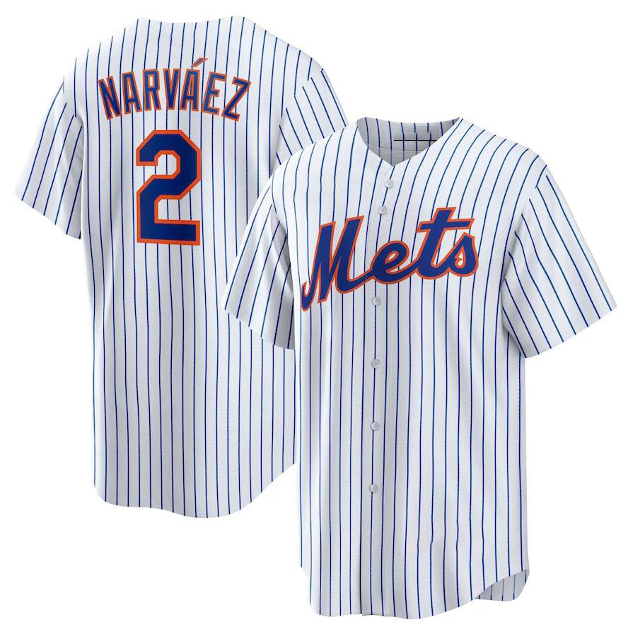 Custom #2 White NYM Baseball Shirt Top