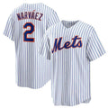 Custom #2 White NYM Baseball Shirt Top
