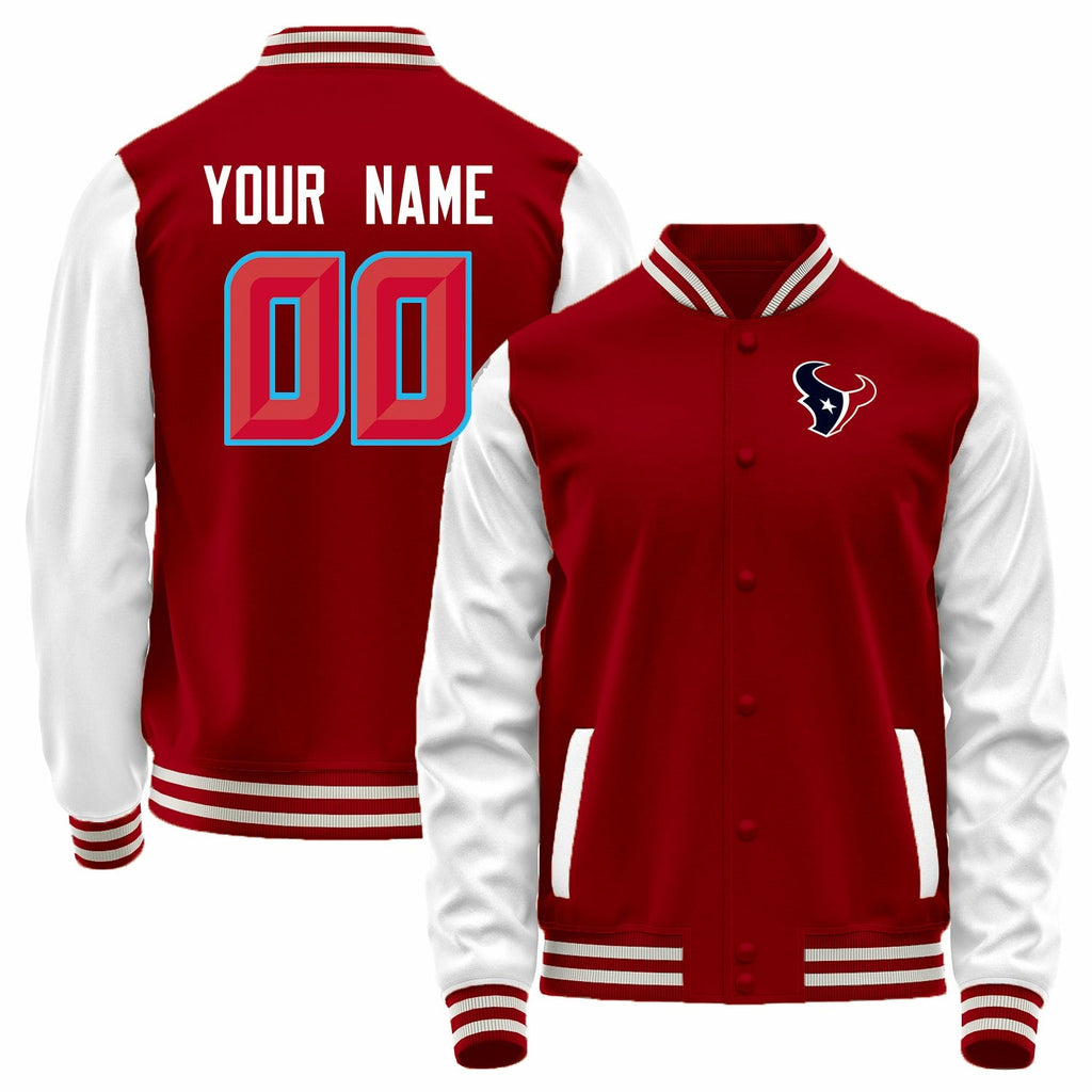 Custom White HOU Football Shirt Top
