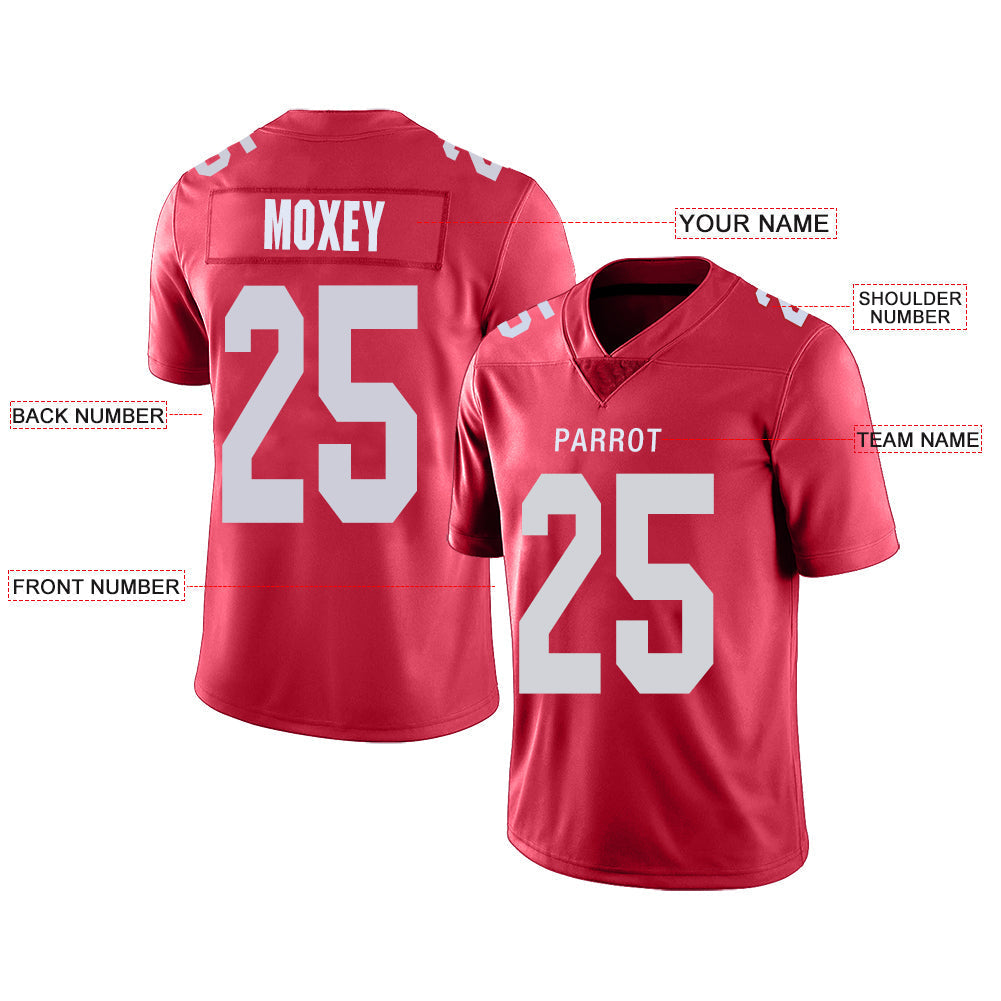 Custom Red NYJ Football Shirt Top