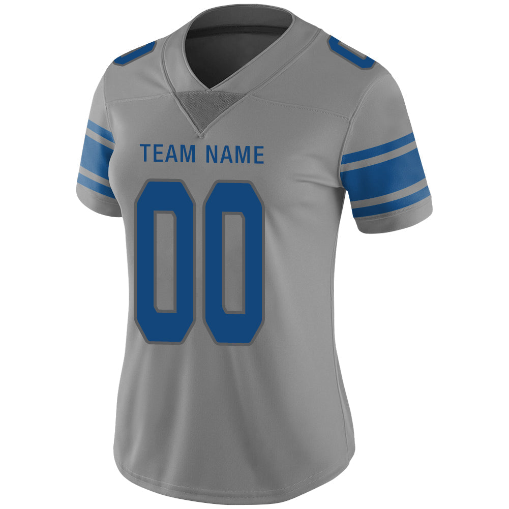 Custom Grey DET Football Shirt Top
