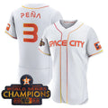 Custom #3 White 2023 HOU Baseball Shirt Top