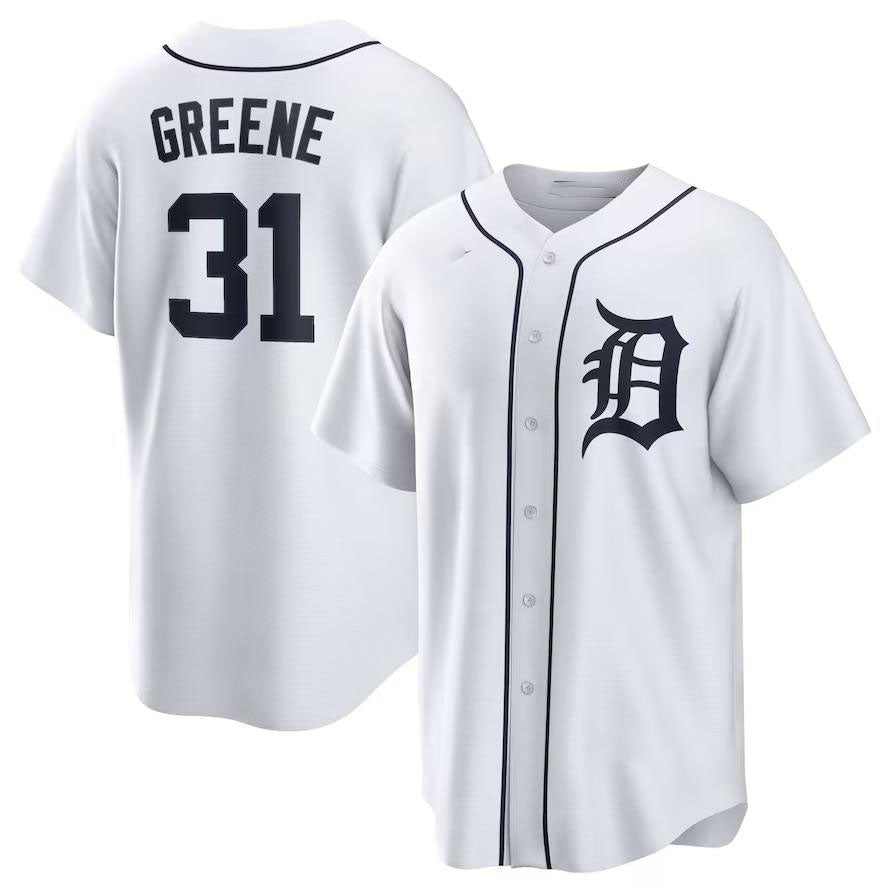 Custom #31 White DET Baseball Shirt Top
