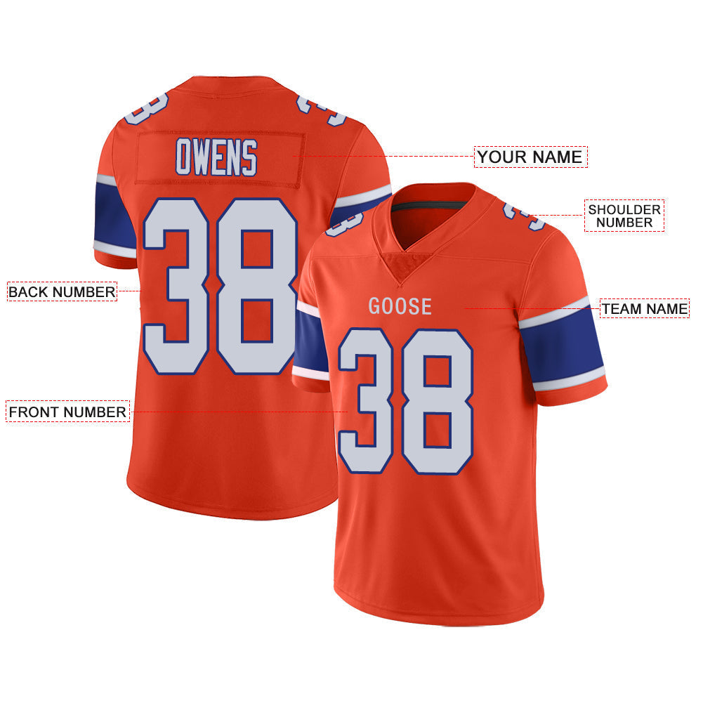 Custom Orange DEN Football Shirt Top