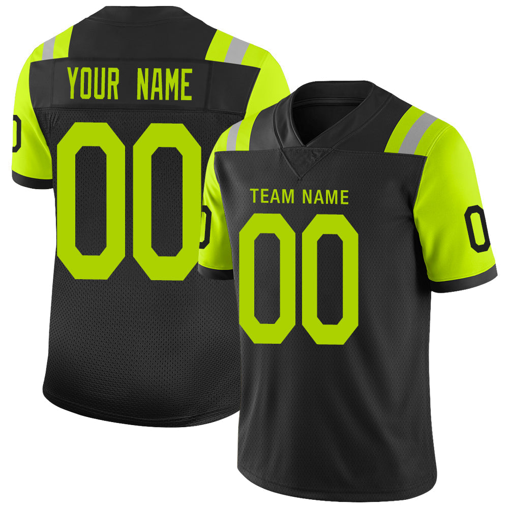 Custom Black NYJ Football Shirt Top