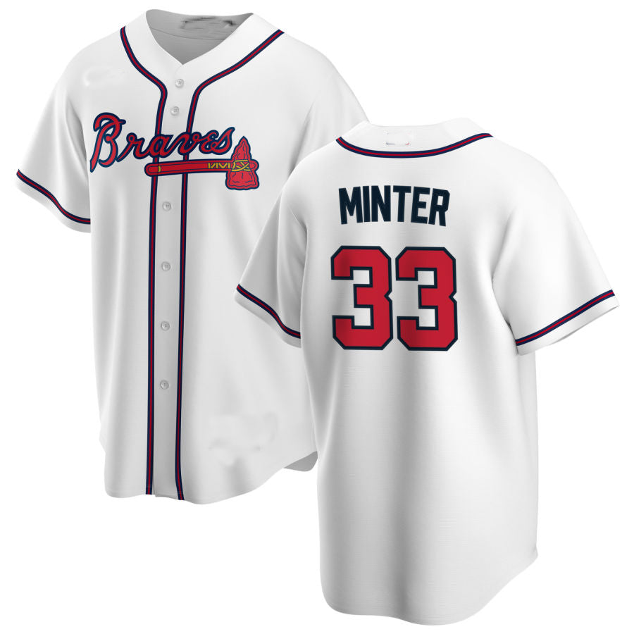 Custom #33 White ATL Baseball Shirt Top