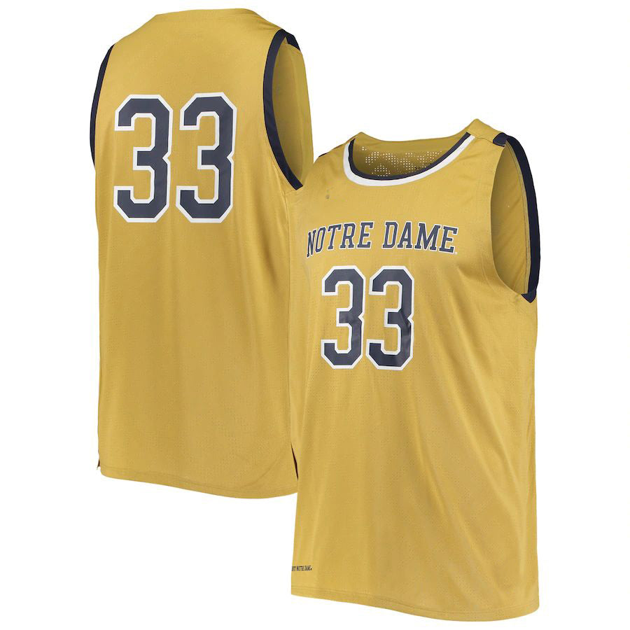 Custom #33 Gold Basketball Shirt Top