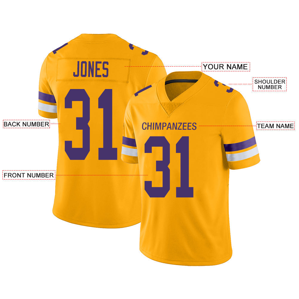 Custom Gold MIN Football Shirt Top