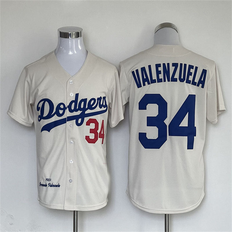 Custom #34 White 1981 LAD Baseball Shirt Top