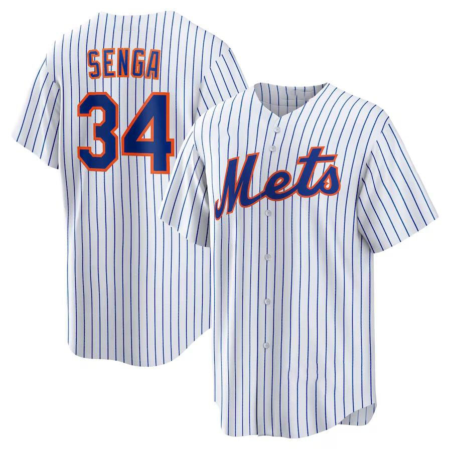 Custom #34 White NYM Baseball Shirt Top