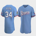 Custom #34 Blue LAD Baseball Shirt Top