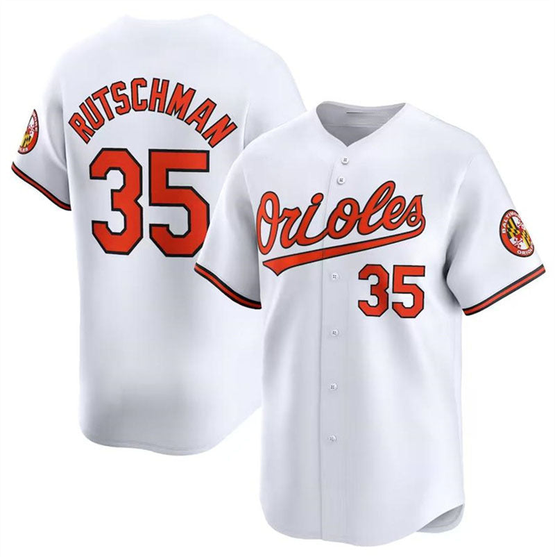 Custom #35 White BAL Baseball Shirt Top