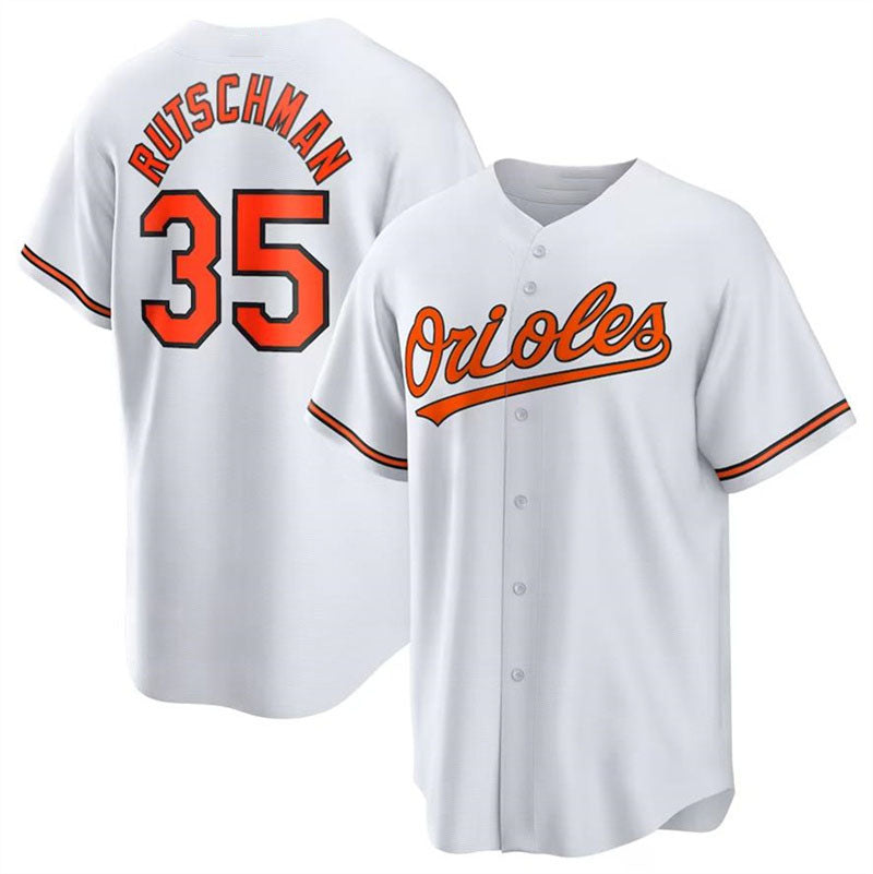 Custom #35 White BAL Baseball Shirt Top