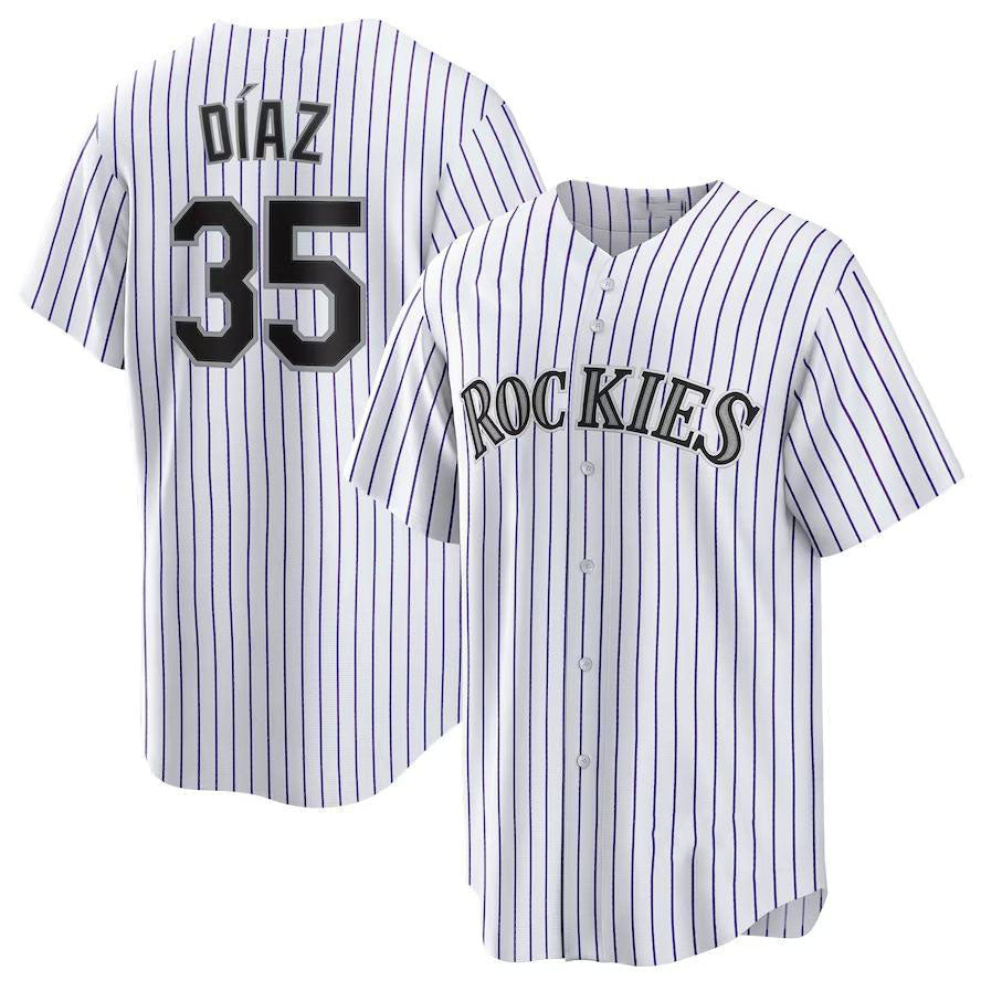 Custom #35 White COL Baseball Shirt Top
