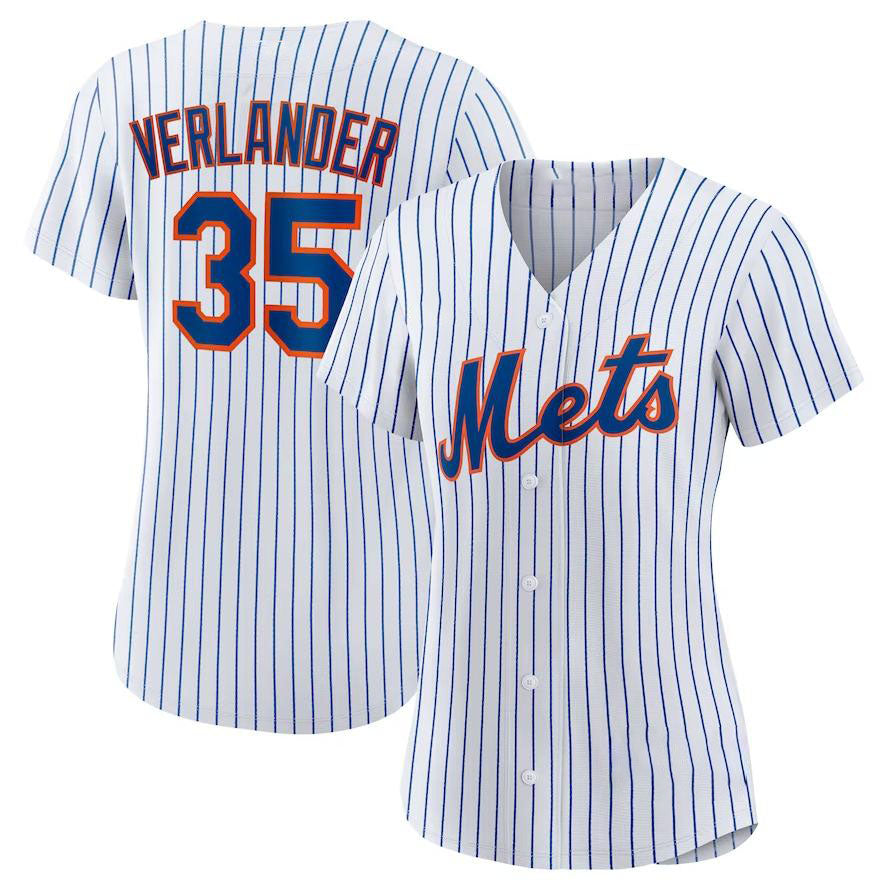 Custom #35 White NYM Baseball Shirt Top
