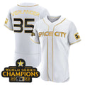 Custom #35 White 2023 HOU Baseball Shirt Top