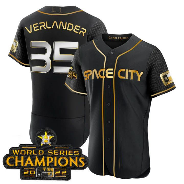 Custom #35 Black 2023 HOU Baseball Shirt Top