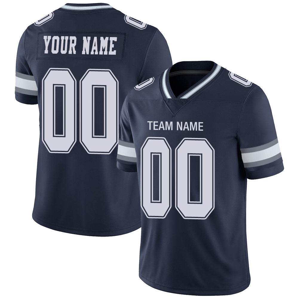 Custom Navy DAL Football Shirt Top