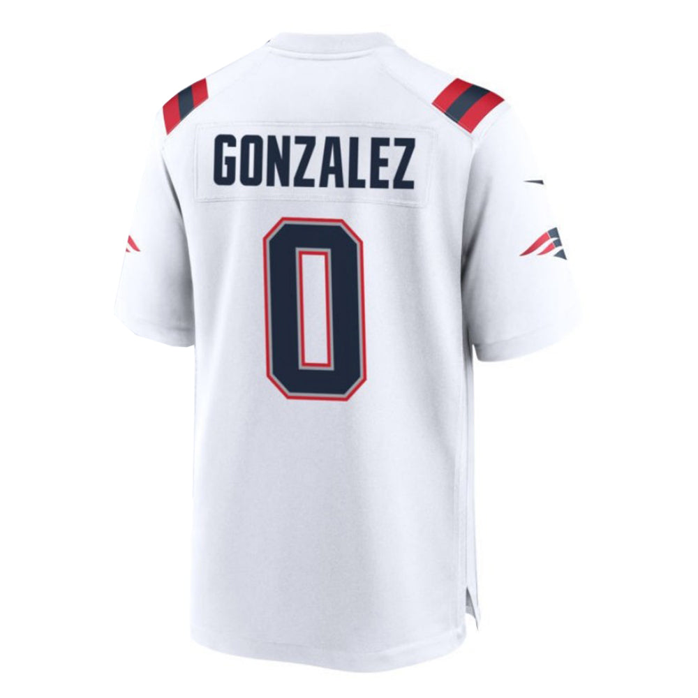 Custom #0 White NE Football Shirt Top