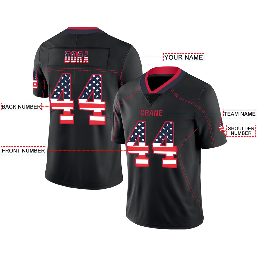 Custom Black NE Football Shirt Top