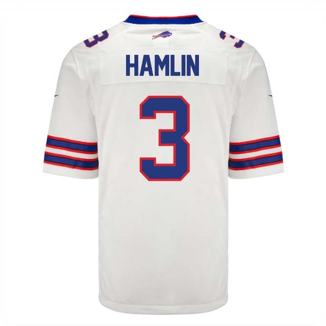 Custom #3 White BUF Football Shirt Top