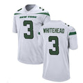 Custom #3 White NYJ Football Shirt Top
