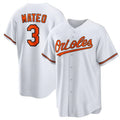 Custom #3 White BAL Baseball Shirt Top