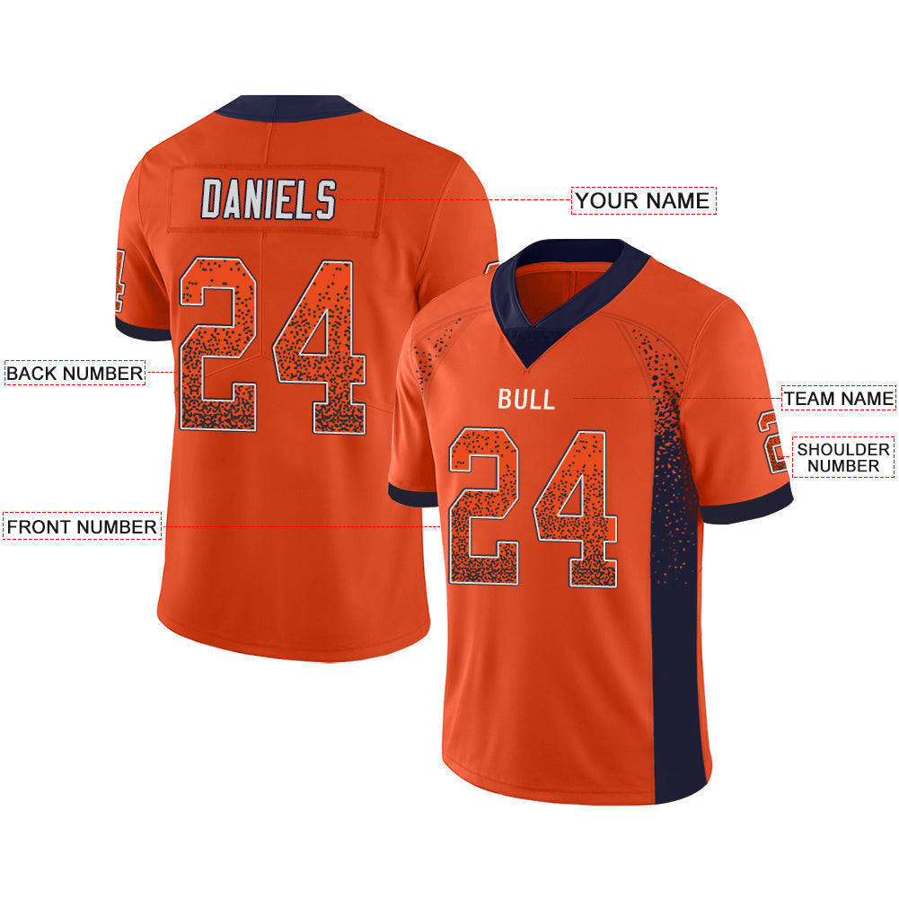 Custom Orange Football Shirt Top