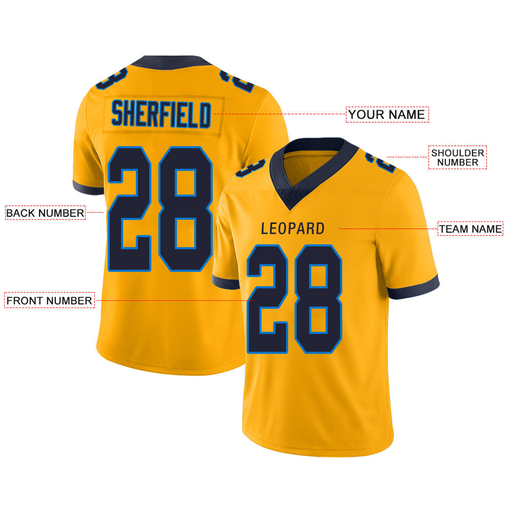 Custom Gold LAC Football Shirt Top