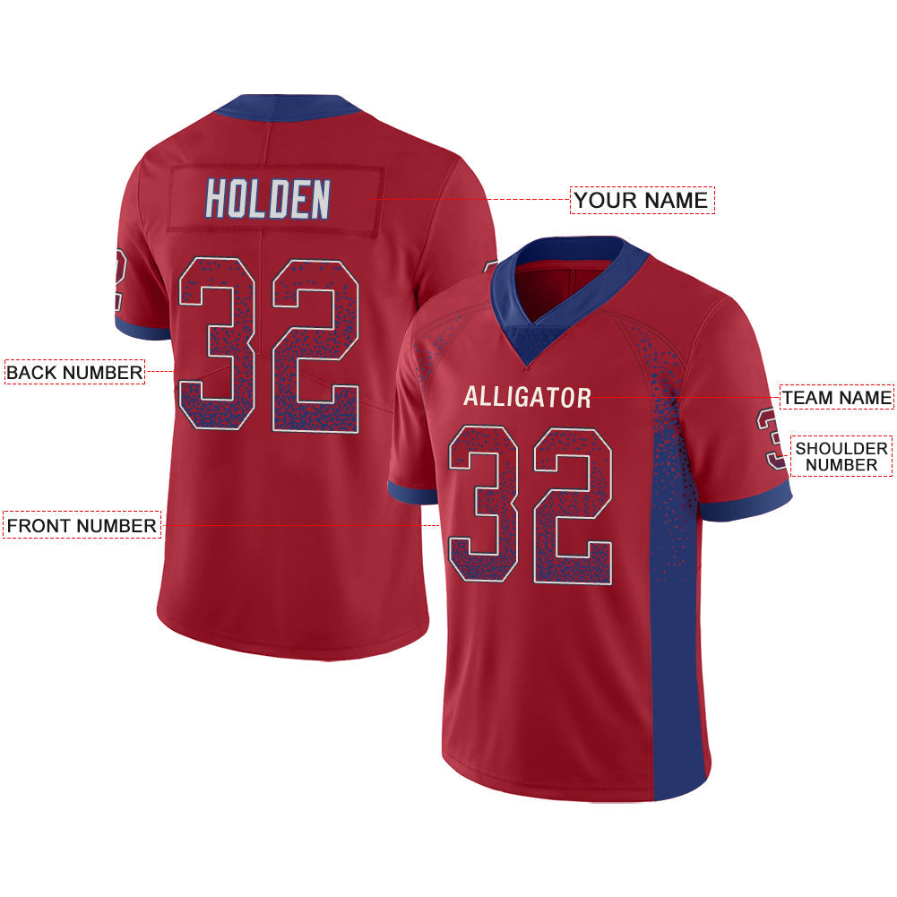 Custom Red NYJ Football Shirt Top