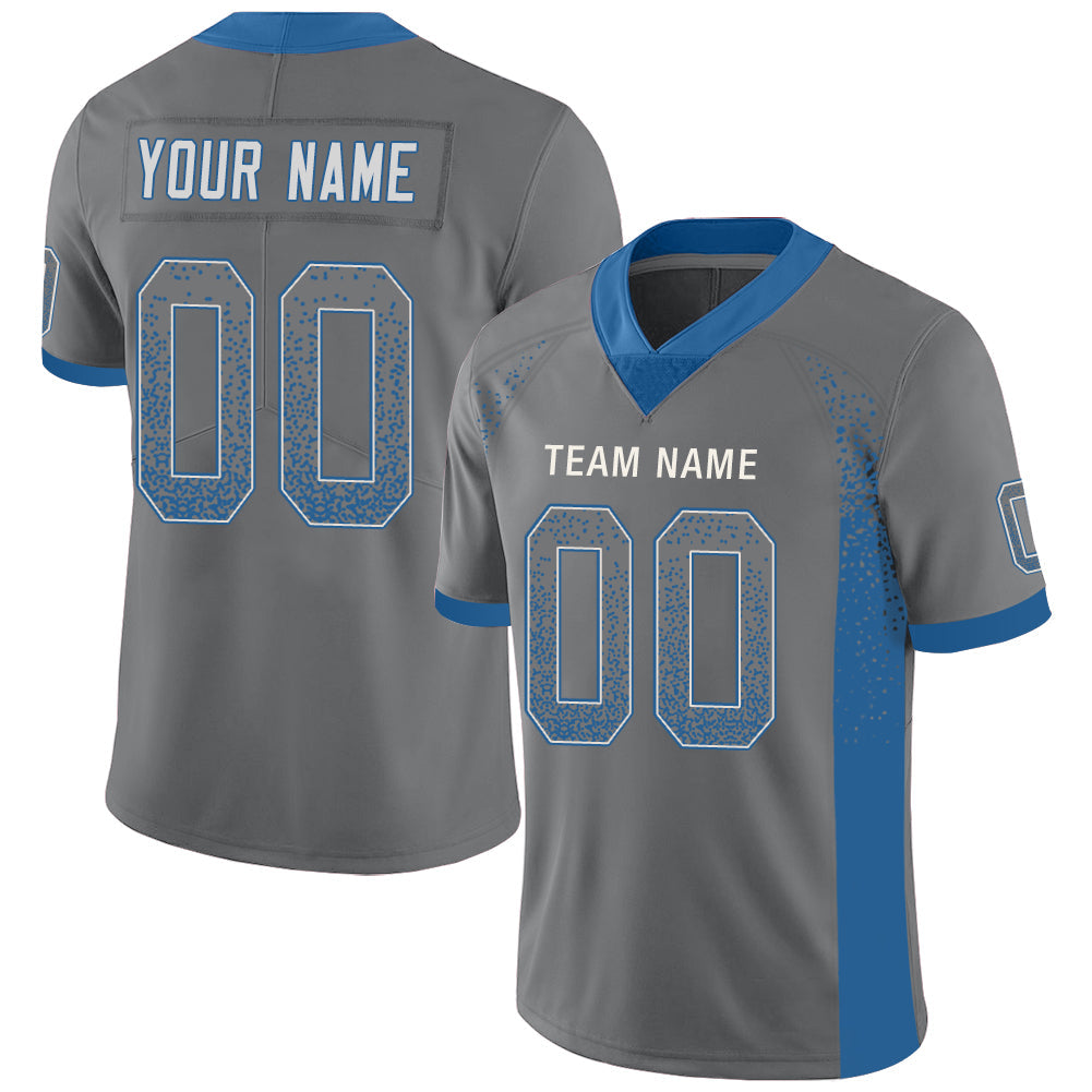 Custom Grey DET Football Shirt Top