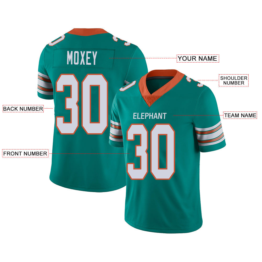 Custom Aqua MIA Football Shirt Top