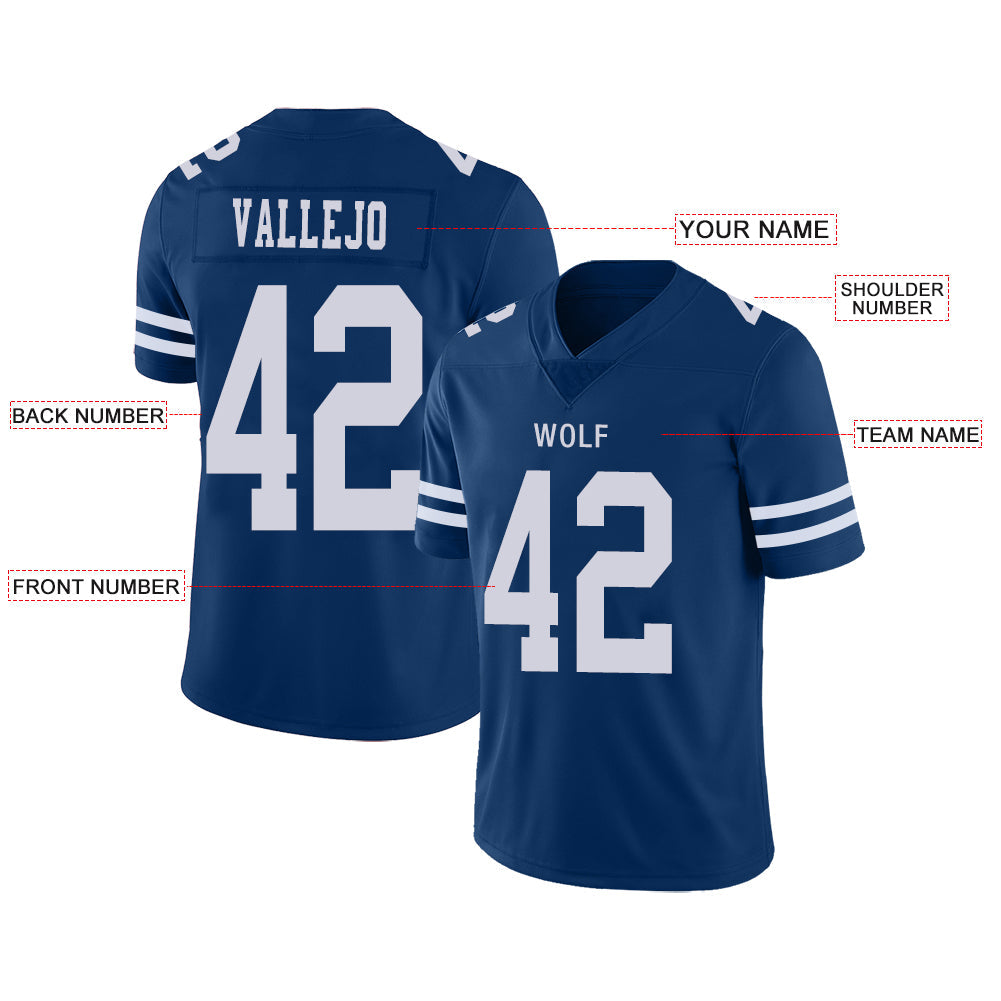 Custom Blue DAL Football Shirt Top