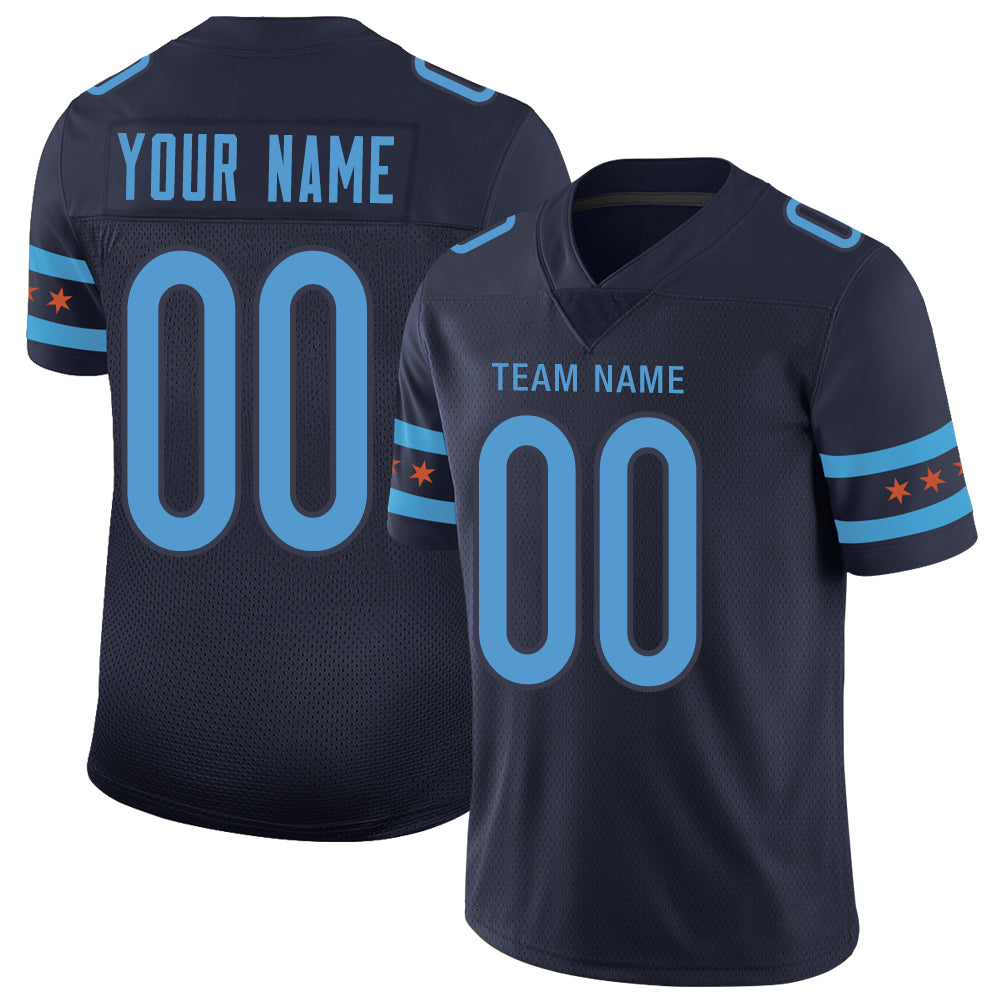 Custom Navy Football Shirt Top