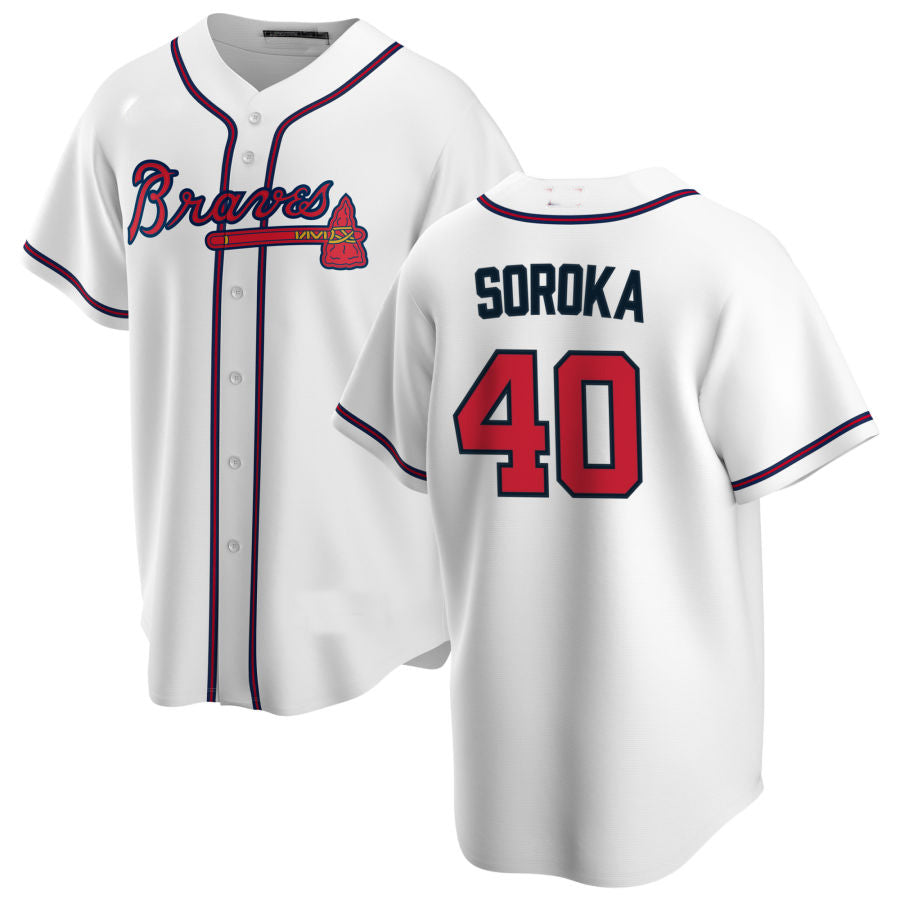 Custom #40 White ATL Baseball Shirt Top