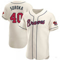 Custom #40 Cream ATL Baseball Shirt Top