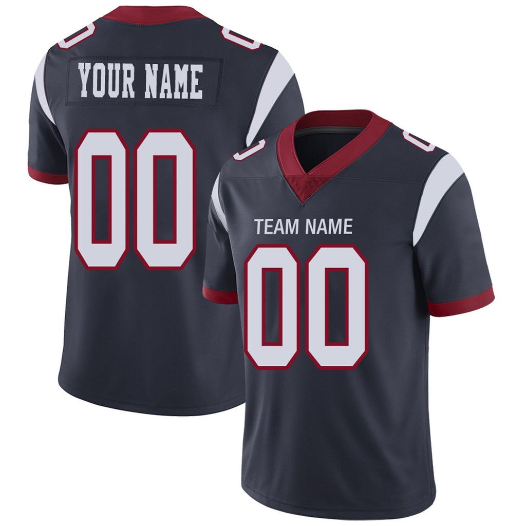 Custom Navy HOU Football Shirt Top