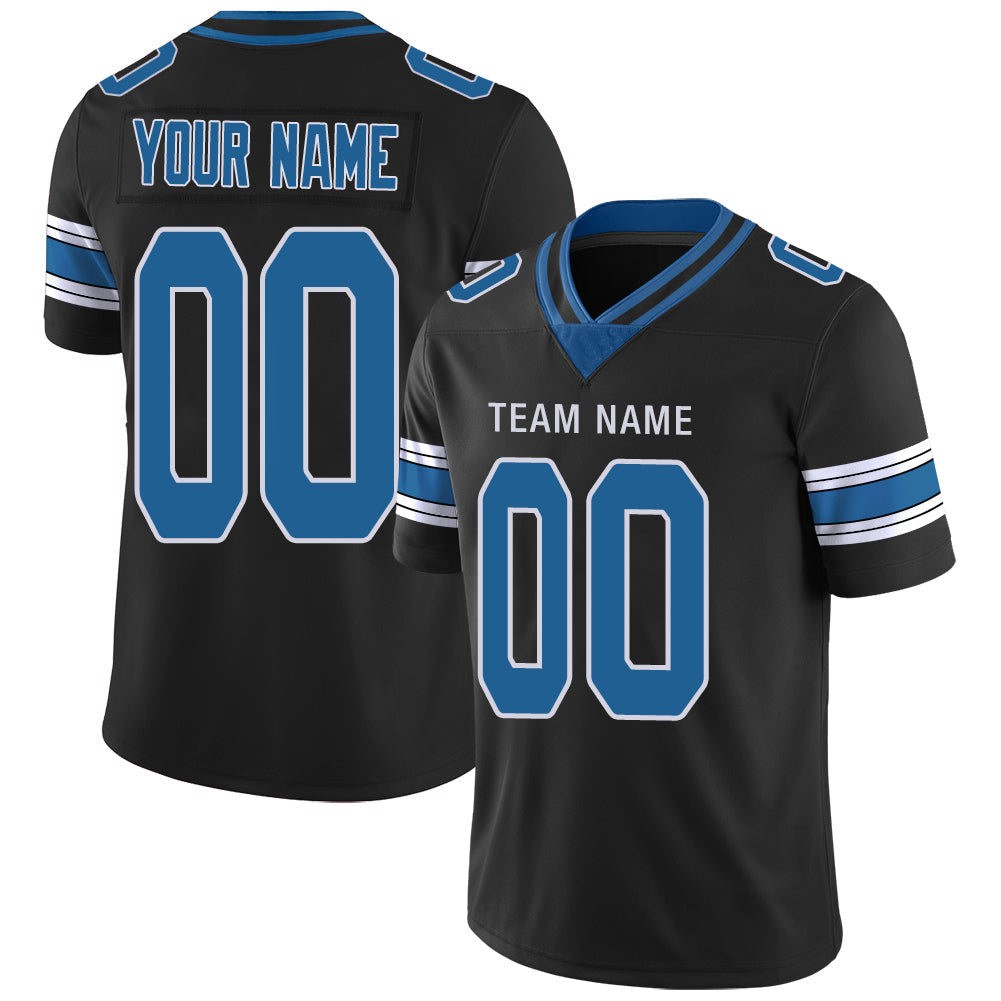 Custom Black DET Football Shirt Top