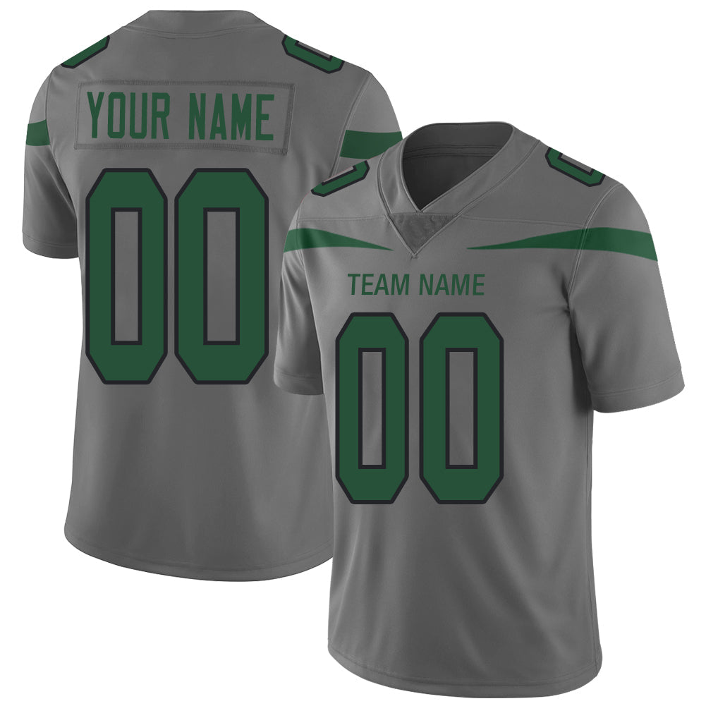 Custom Grey NYJ Football Shirt Top