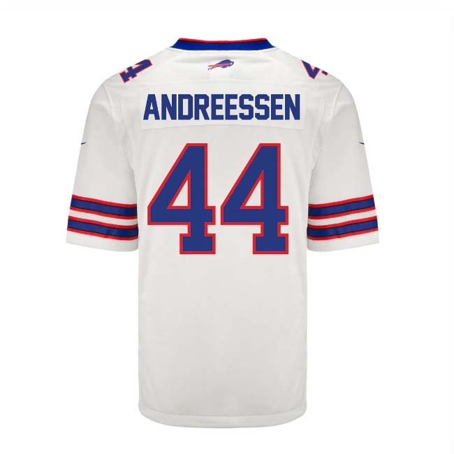 Custom #44 White BUF Football Shirt Top