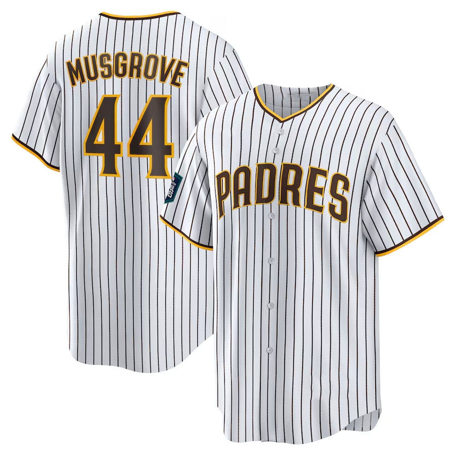 Custom #44 White 2024 SD Baseball Shirt Top